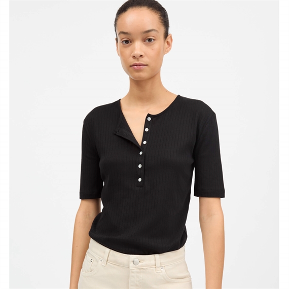 Skall Studio Liv Henley T-shirt, Sort